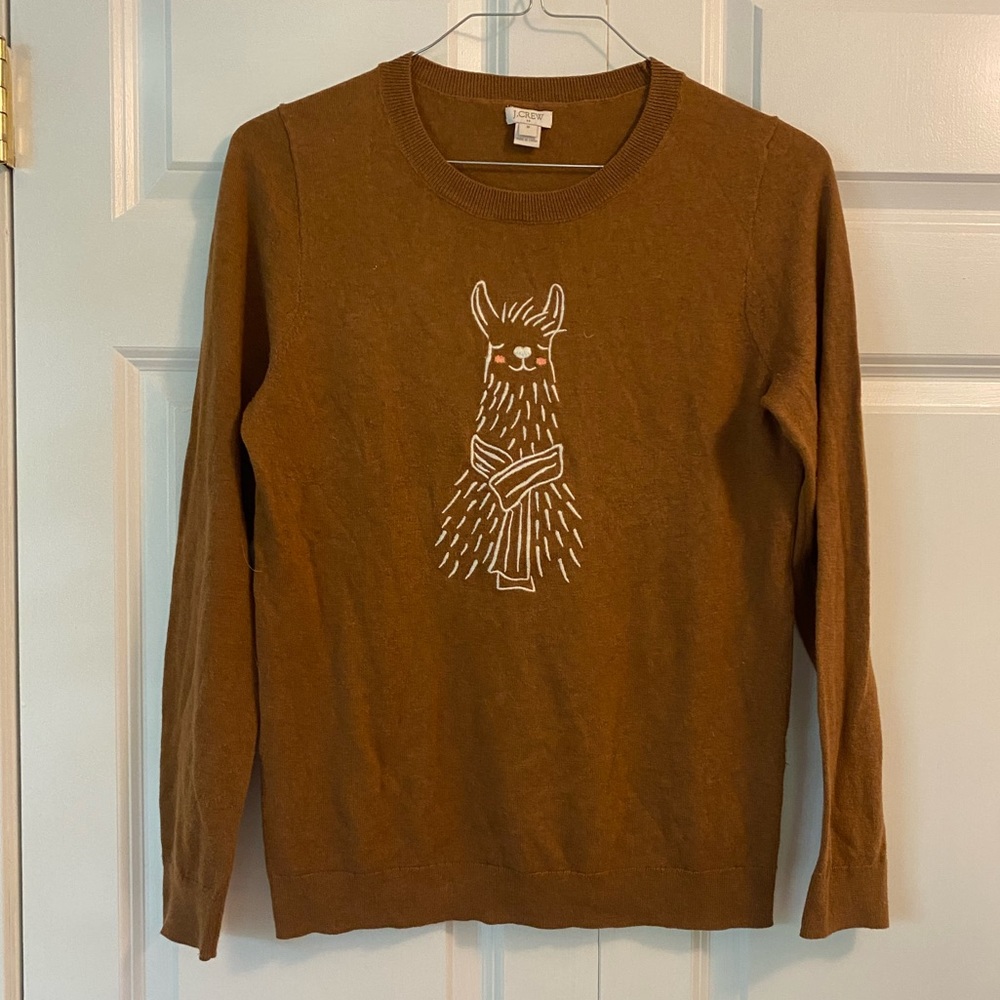 J crew llama sweater